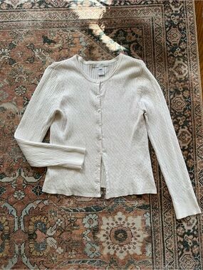 White Button-Front Cardigan